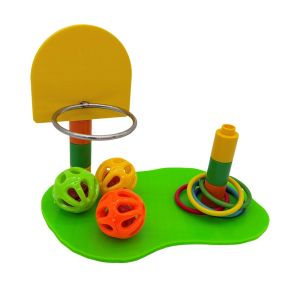 OOC Colorful Ring Bird Training Toy Adjustable Hoop Multi-Piece Set Parrot Toy Interactive Toy Detachable Bird Puzzle Toy For Parrot