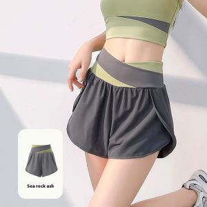 MUSHIQI丨ระบายอากาศได้สวมใส่สบายกีฬาของผู้หญิงกางเกงขาสั้นโยคะเอวสูง