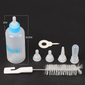 SG Fast Shipping Pet Milk Bottle 60ml Silicone Feeding Bottle for Cat and Puppies Feeding Bottle Feeding Bottle Kits 7-Piece Set