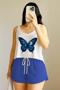 semi long Sleeveless Top with Shorts Coord set for women