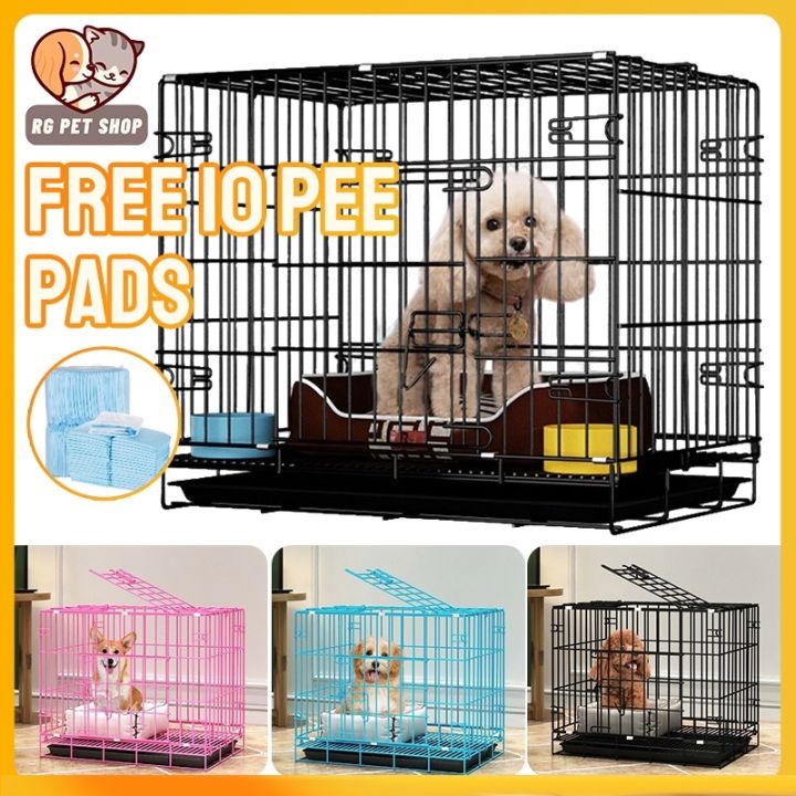 Free 10 pads Pet Cage Collapsible XXL with Poop Tray for Dog cage Cat
