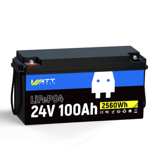 WattCycle 24V 100Ah LiFePO4 Lithium Rechargeable Battery Max.2560Wh Built-in 100A BMS A+ Cells Low-Temperature Protection - for Home Other 24V Equipment Solar Battery