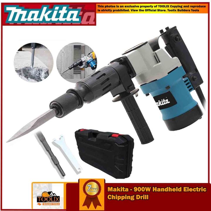 Rotary jack hammer outlet drill