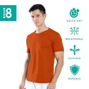 Prime8 x 888.co Aerofit Roundneck Shortsleeve Microfiber Dryfit Tshirt Jersey Sport Baju T Shirt Men Women ORANGE