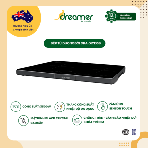 [HÀNG CHÍNH HÃNG] COMBO Bếp Từ Dương Đôi Dreamer DKA-DIC135 Và Chảo Chống Dính Đáy Từ DKW-NFL126B (26cm) - Bảo Hành 12 Tháng