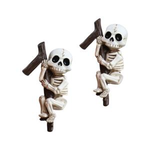 2 cái chậu trồng Bộ Xương Halloween hoa trang trí treo bức tượng nhỏ cho ban công hàng hiên trong nhà và ngoài trời decors