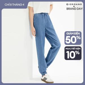 GIORDANO Quần Jeans Nữ Tencel Nhẹ Dây Rút Co Giãn Quần Denim Nhiều Túi Thời Trang Quần Denim Free Shipping 13414303