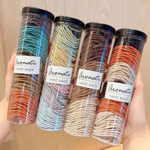 Set 100 Dây Buộc Tóc Mix màu Cao Su Co Giãn Thời Trang Hàn Quốc