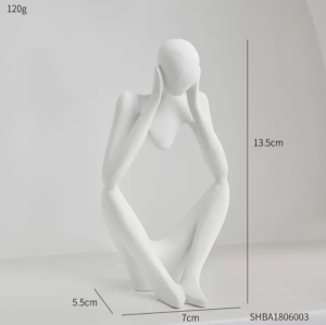 Pajangan Hiasan Meja Nordic Abstract Statue Thinker Character Photo Props