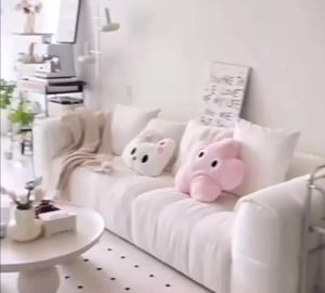 ⚡Nordic Combination Bedroom Coffee Table Simple Light Luxury Household Cream New Round Living Room Modern Small Apartment