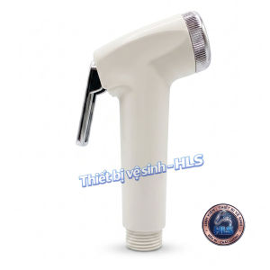 Đầu xịt vệ sinh HLS tay xi cò thân trắng kem đầu xi bạc dùng cho toilet vòi xịt vệ sinh phụ kiện nhà tắm