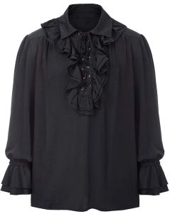 20232023ผู้ชายวินเทจสีขาวเสื้อยุคเจ้าชายคอสเพลย์ผ้าพันแผลด้านบนแขนยาวโกธิค Tunic วิคตอเรียโนเบิลผู้ชายผู้หญิงเสื้อ