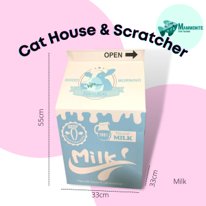 Pet Cat Milk Box Carton Litter Box and Scratch Pad with Catnip IC-1036
