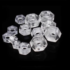 Transparent Hexagon Acrylic PC Nut / Plastic Polycarbonate Hex Nuts For Lighting lamp Installation M2 M2.5 M3 M4 M5 M6 M8 M10