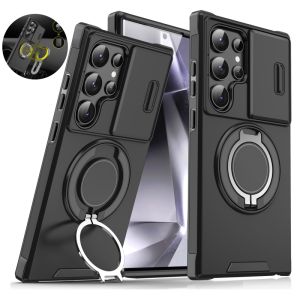 Slide Lens Protect Armor Case For Samsung Galaxy S25 Ultra S25+ S 25 Magnetic Holder Cover For Galaxy S25 Plus S25ultra Funda