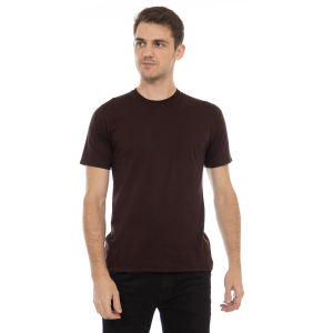 Kaos Polos Pria Oneck Lengan Pendek Bahan Katun Combed 30s Warna Cokelat Tua