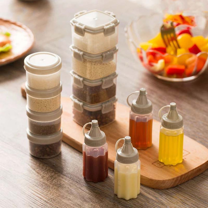 【Elegant Residence】4 Pack Mini Sauce Condiment Box with Lid for Travel ...