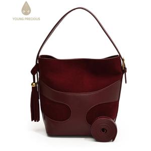 【Hàng mới】túi dây đeo cổ điển túi đơn giản đựng đồ linh tinh Túi Đeo Vai chắp vá giả da lộn cho nữ dây đeo điều chỉnh được túi Túi hobo sang trọng