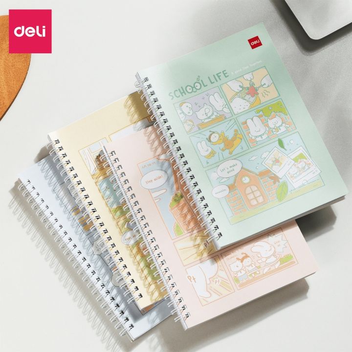 Sổ tay lò xo xoắn ốc A5 ruột kẻ ngang DELI, Sổ tay ghi chép học sinh ...