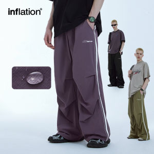 เสื้อชูชีพ2025แบบลำลองแนวเรโทรกางเกงขาม้าใหม่ฤดูร้อนของผู้ชายมีร่มชูชีพยี่ห้อเงินเฟ้อของฤดูร้อน