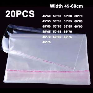 20pcs Oversized Clear Self Adaptive Sealing Opp Bag Transparent Plastic Bag Blanket Down Jacket Packaging Bag Width 40-60cm2026