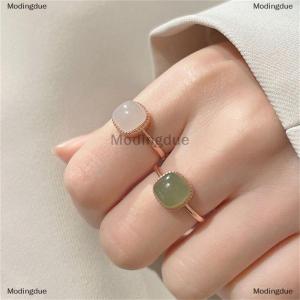 [COD] Modingdue Vintage Artificial Square Ring Autumn Winter Chinese Style Geometric Finger Ring For Women Fashion Jewelry