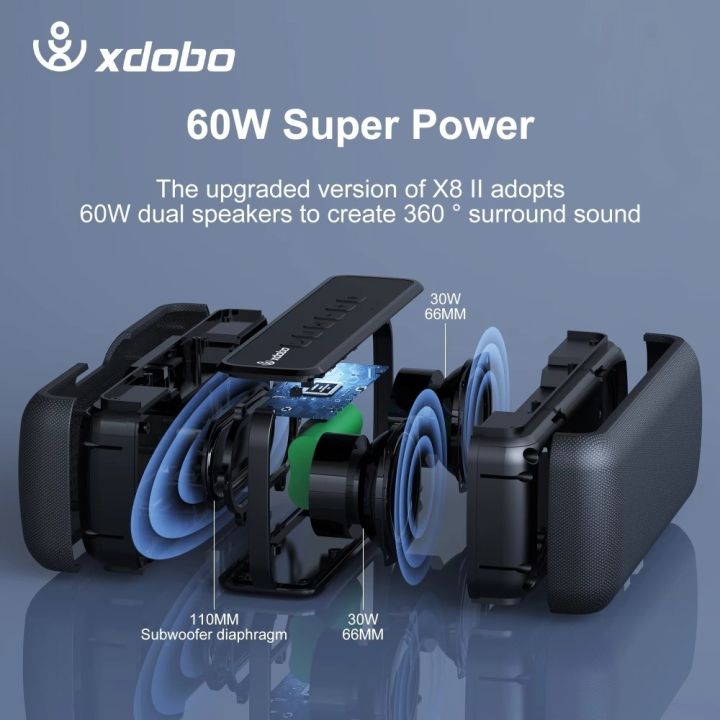 BTLIMER%2060W%20Bluetooth%20Speaker%20XDOBO%20X8%20Deep%20Bass%20Outdoor%20Speakers%20Portable%20Waterproof%20Bluetooth%20Subwoofer%20for%20Camping%20Riding%20Hiking%20-%20Image%206
