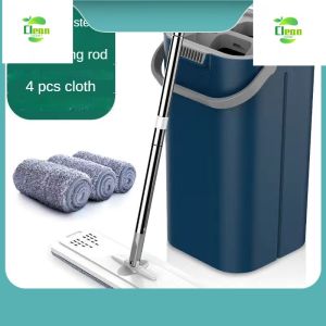 【SG Ready Stock】Floor Lazy Mop Bucket Set Hands-Free Household Cleaner