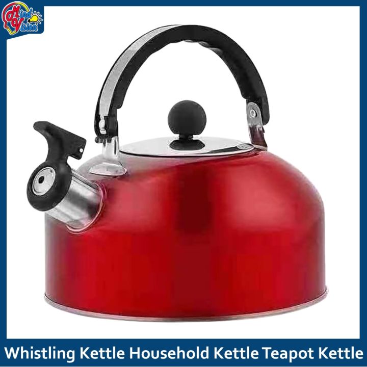 ♬Stainless Steel Whistling Kettle Household Kettle Teapot Kettle Takore, Takure (Red)✪
