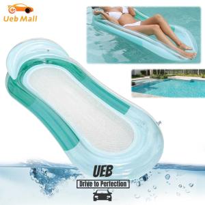[UEB Mall]PVC Inflatable Water Float Bed with Nozzle Foldable Floating Row Leak Proof Swimming Air Mattress for Summer Pool Party