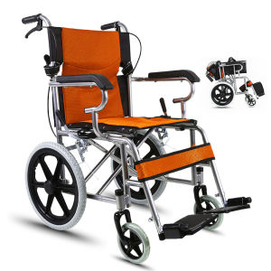 รถเข็นพับได้สำหรับผู้ใหญ่มาตรฐานแบบพกพาหนักมือผลักรถเข็น 11 กิโลกรัมน้ำหนักเบารถเข็นอลูมิเนียมโครงสร้างเหล็กความปลอดภัยแบริ่ง 200 กิโลกรัม