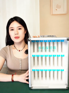 Secure Smartphone Storage Cabinet Reinforced Aluminum Frame Protective Padding For Schools Offices And Restaurants