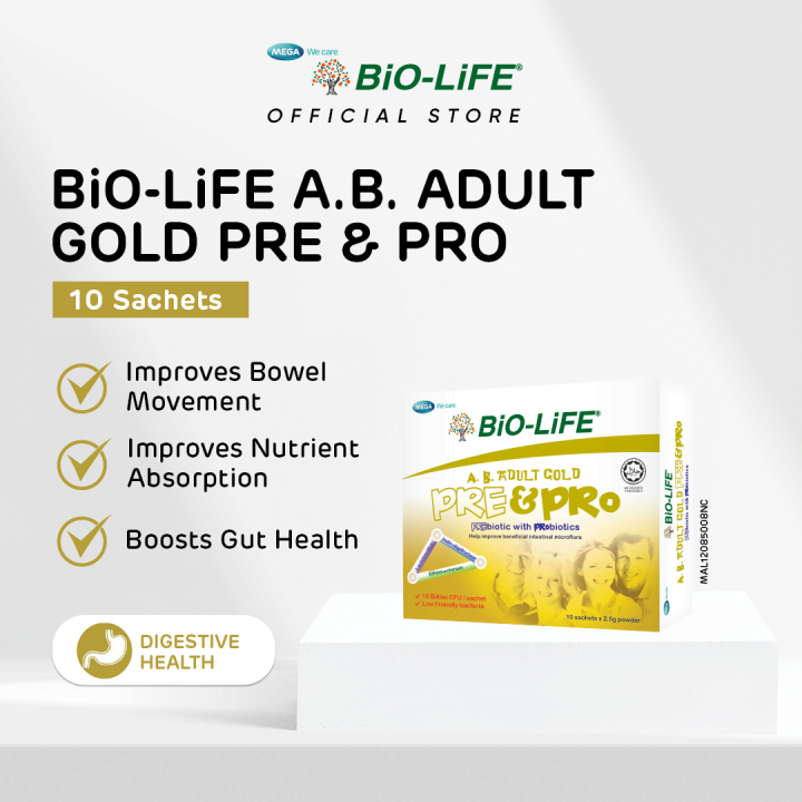 BiO-LiFE A.B. Adult Gold Pre & Pro 10 Sachets (EXPIRY DATE JULY 2025 ...