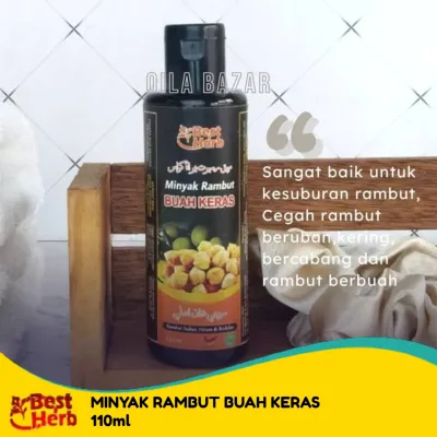 BEST HERB Minyak Rambut Buah Keras 110ml | Candlenut Oil For Hair- Minyak Rambut Untuk Dewasa Dan Bayi / Lebatkan Rambut / Cegah Uban / Rambut Gugur / Rambut Kering / Kelemumur / Hair Treatment Oil