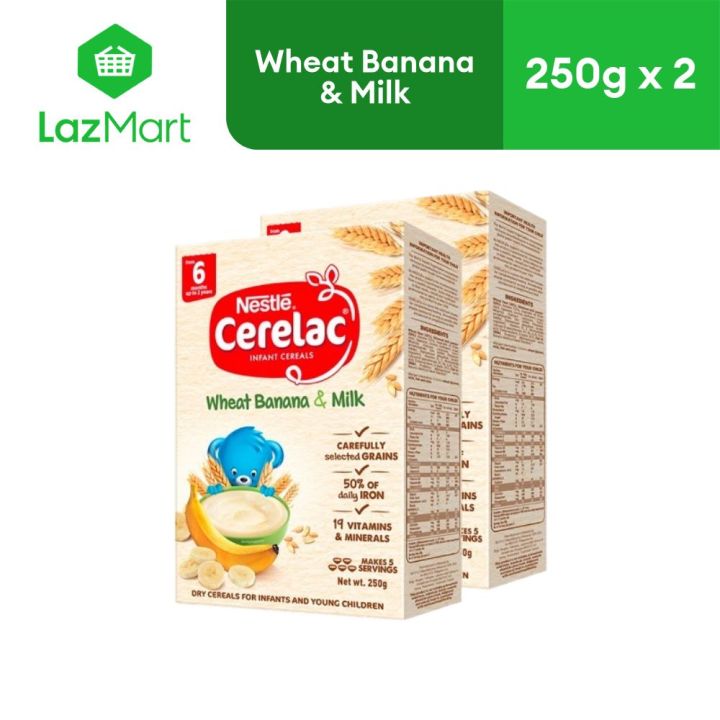 NESTLÉ CERELAC Baby Food Wheat Banana Milk 250g Pack of