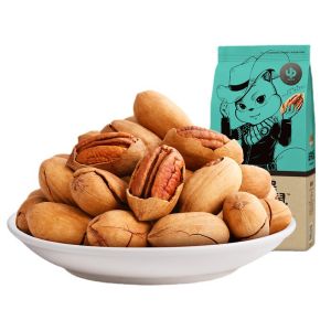 【Three Squirrels Green Root Fruit 160g】Leisure Snacks Nut Specialty Fried Longevity Fruit Daily Nuts【三只松鼠碧根果160g】休闲零食坚果特产炒货长寿果每日坚果