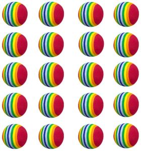 Scott Edward Air Golf Practice Balls Multicolor and Lightweight Sponge Ball 20 Pieces Soft Indoor and Outdoor for Backyard Golf Training Hitting Mat for Children Pets