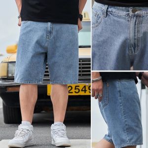 Shorts For Men High Quality Baggy Jeans Denim Pants For Men Retro Blue Light Blue