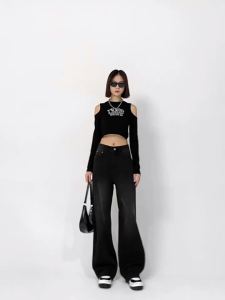 G7 European and American Foreign Trade Cross-Border OZON Womens Jeans AliExpress Loose Wide-Leg Pants Vintage Straight-Leg Trousers 7/7