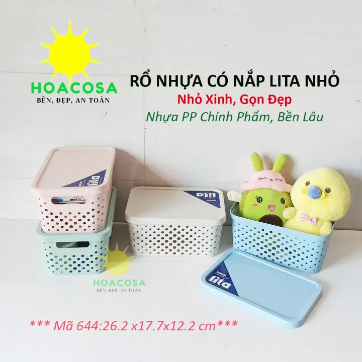 Rổ Nhựa Có Nắp Đậy Size NHỎ Lita Hiệp Thành, Gọn Xinh, Cứng Cáp, Tiện ...