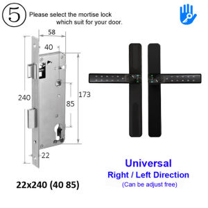 RAYKUBE D26 Black Double Fingerprint Door Lock Biometrics Entry TT lock APP Remote Control Keyless Apply to Metal Iron Gate