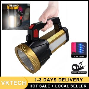 Waterproof Handheld Diving Flashlight with Side Light Multi-Function Waterproof Torch for Underwater and Emergency Search