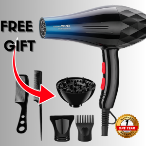 5000W Pengering rambut MOZER MZ-5952 hair dryer 2-Speed Settings blue negative ion Hair Blower Uk Plug Travel hair dryer machine Cool Shot Function Foldable Design for home & Professional Use