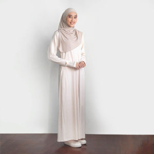 TUBITA - Aska Knit Creamy Gamis Dress Rajut Premium