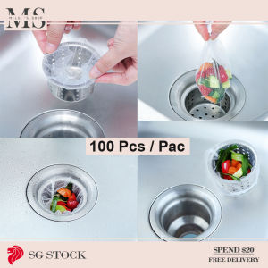 【Local Seller】100pcs kitchen Anti-clog Sink Drain Filter Screen Net Trash Strainer Garbage Mesh Bag kitchen filter bag drain outlet residue filter