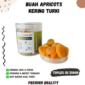 BUAH APRIKOT KERING 250gr Turki Fresh Premium Whole Pitted Dried Apricot Fruit Original Abrikos
