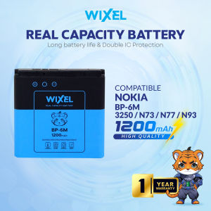 WIXEL Baterai BP-6M Nokia 3250 6151 6233 6280 6288 9300 9300i N73 N77 N93 Double Power Real Capacity Batre Batrai Battery Original Ori Dual BP6M