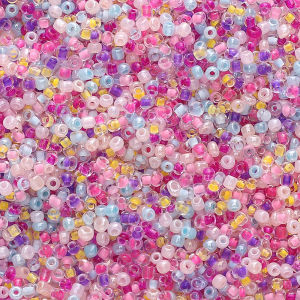 ลูกปัดเชกสีสันสดใส10ก. ประมาณ1000ชิ้น2มม. สำหรับพวงกุญแจกำไล DIY เครื่องประดับของขวัญคริสต์มาสงานฝีมือ