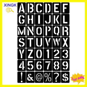 XINGK 42PCS Letter Number Symbol Craft Hollow Stencil Stamping Embossing Template