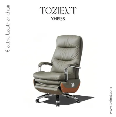 TOZIENT YHP138 /Cauchy/ เก้าอี้หนังไฟฟ้า - เก้าอี้สํานักงานผู้บริหารพร้อมที่พักเท้า ปรับเอนด้วยแรงโน้มถ่วงเป็นศูนย์ ที่นั่งระบายอากาศ ล้อเงียบสําหรับโฮมออฟฟิศ